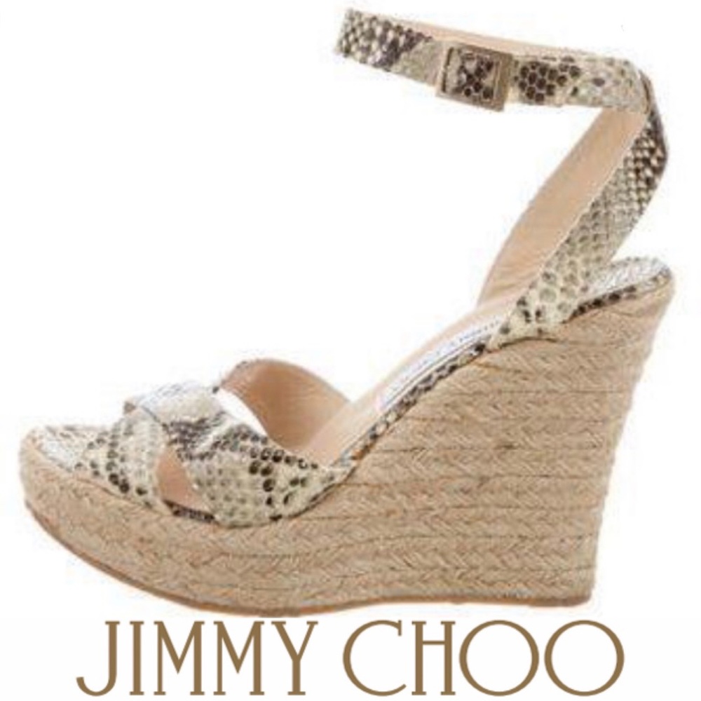 🔥JIMMY CHOO🔥 Beige Python PHOENIX Espadrilles
